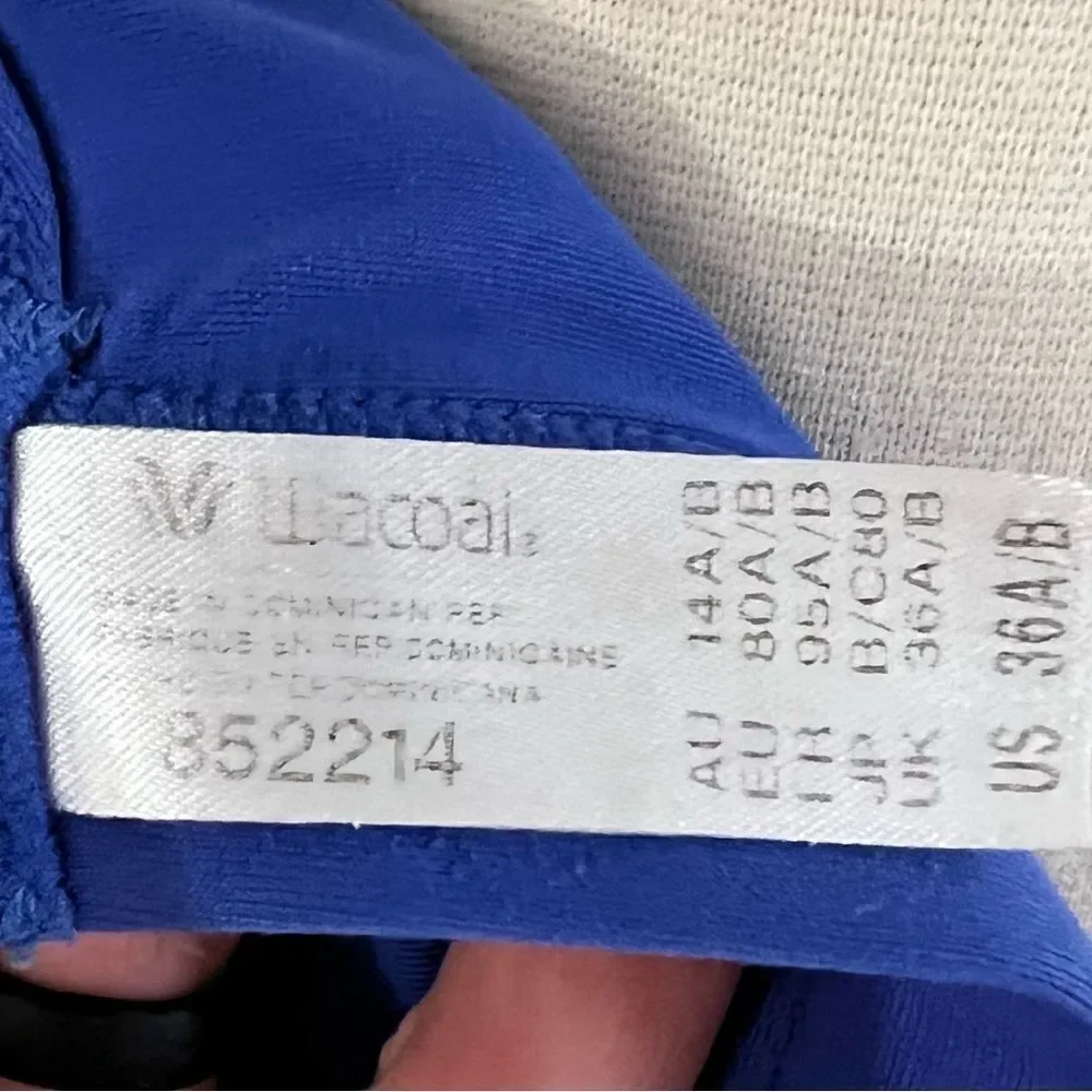 Wacoal Medium Impact Mesh Panel Dazzling Blue Sports Bra 852214 Size 36A/B